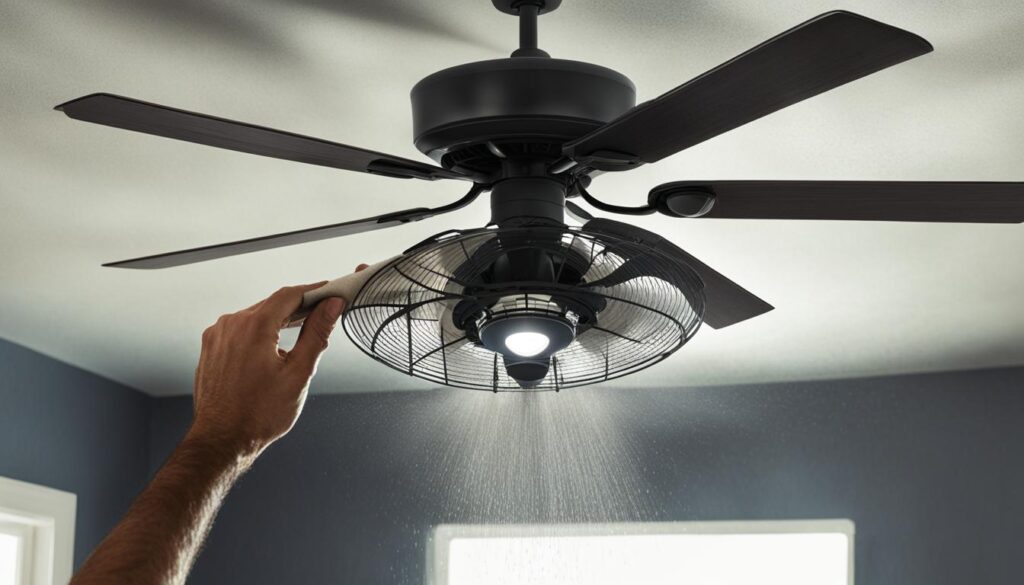 cleaning ceiling fan lights