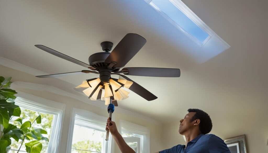 cleaning ceiling fan lights