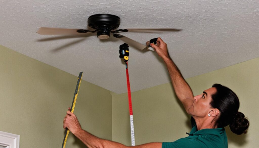measuring a ceiling fan