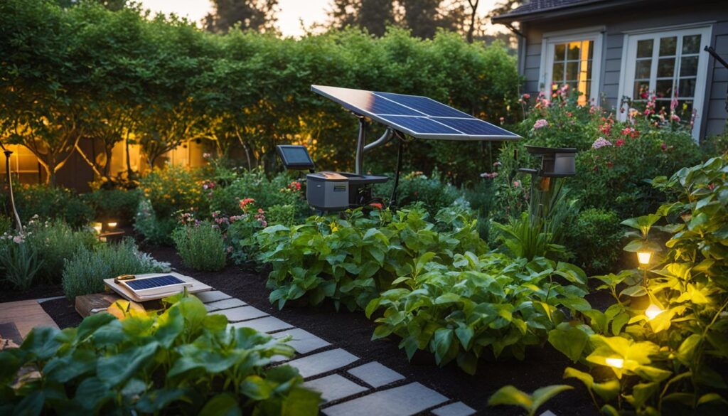 solar-powered backyard