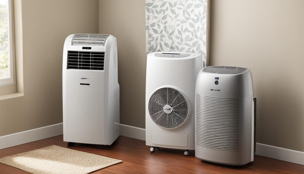 space-saving of portable and window air conditioners