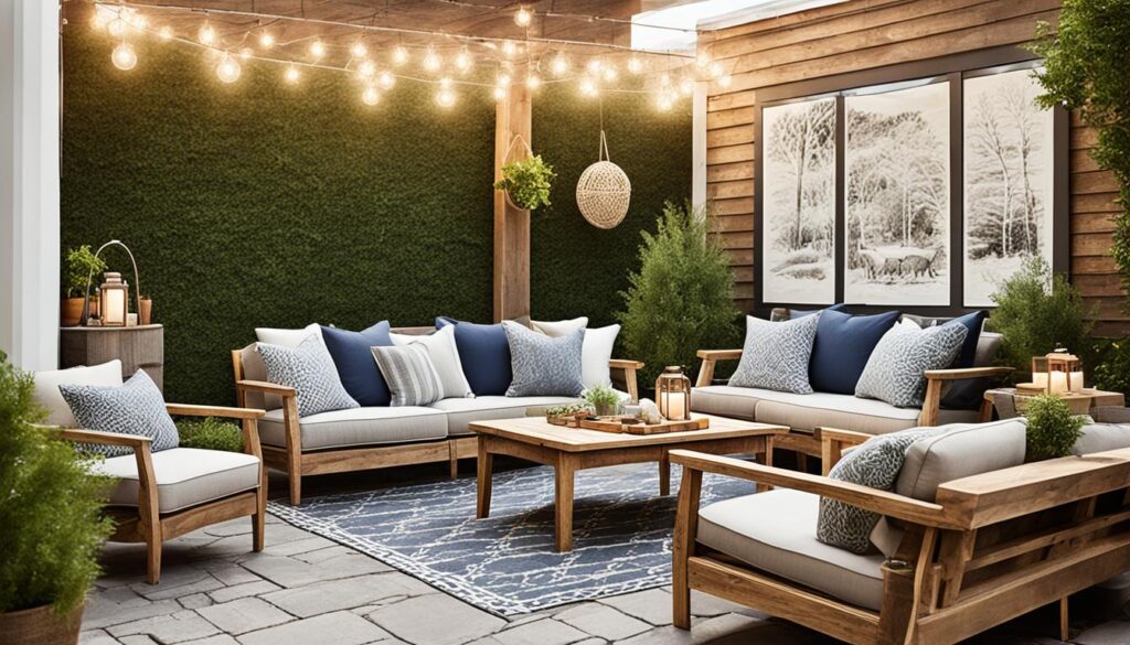 Comfortable Rustic Outdoor Seating Area