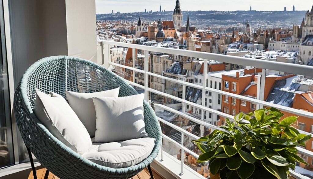 Cozy Cocoon Chair on Balcony