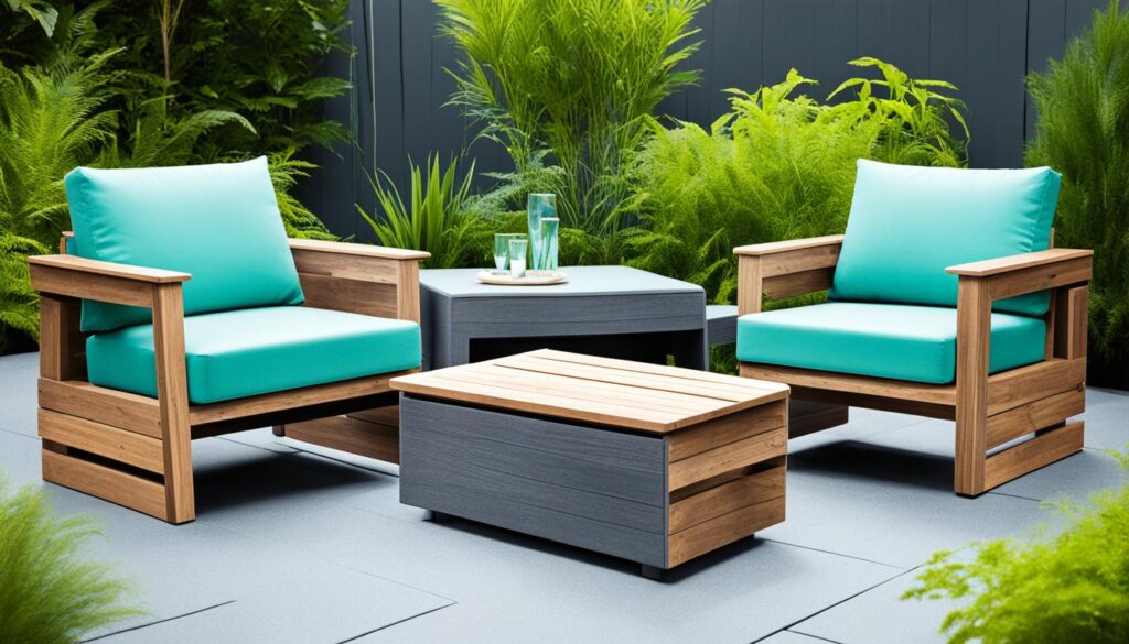 Recycled outdoor furniture materials
