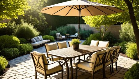 outdoor seating with shade