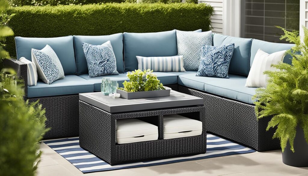 outdoor seating with storage